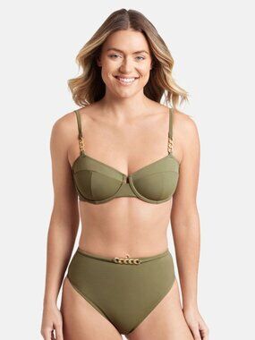 NEW Sofia by Sofia Vergara Women's Balconette Underwire Medium (8/10) Olive Bra